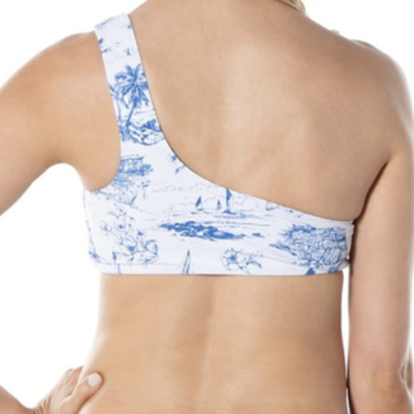 NEW Ladies C&C California Toile Days Beach Print One Shoulder Bikini Top LG - Picture 3 of 8